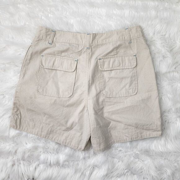 Gap Factory Women's High Rise Flat Front Cotton Kahki Shorts Pockets Size 6 - Picture 2 of 4